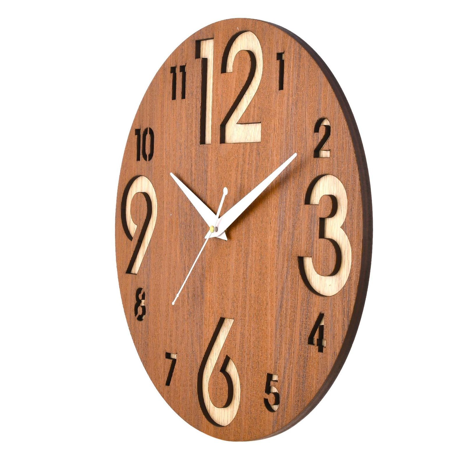 Wooden Silent Non-Ticking Wall Clock for Home Stylish Latest Designer Wall Clock for Home Living Room Bedroom Office Hall - Image 2